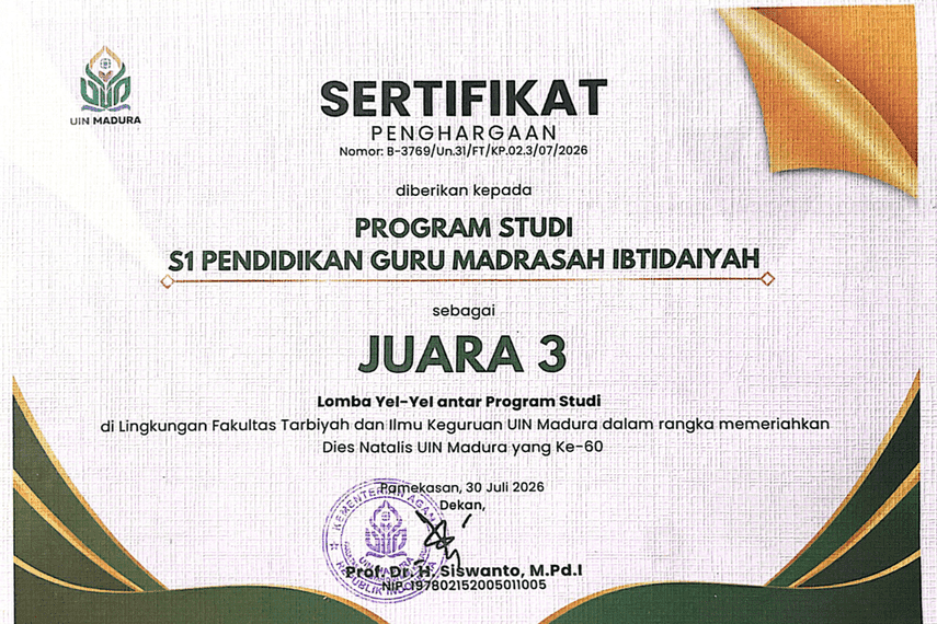 PGMI Raih Juara III Lomba Yel-Yel Dies Natalis ke-60 UIN Madura